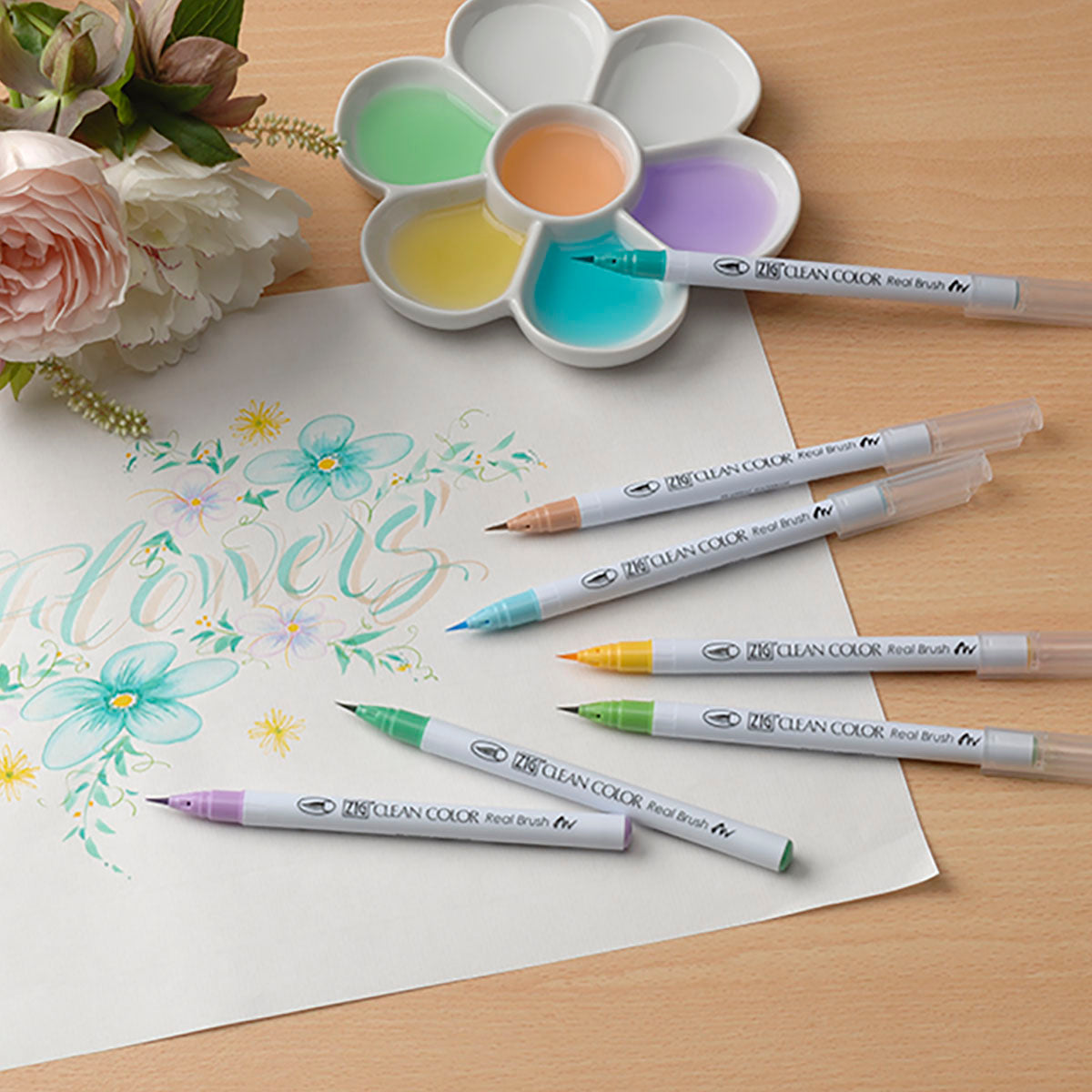 ZIG Kuretake Clean Color Real Brush Pen 60 Set