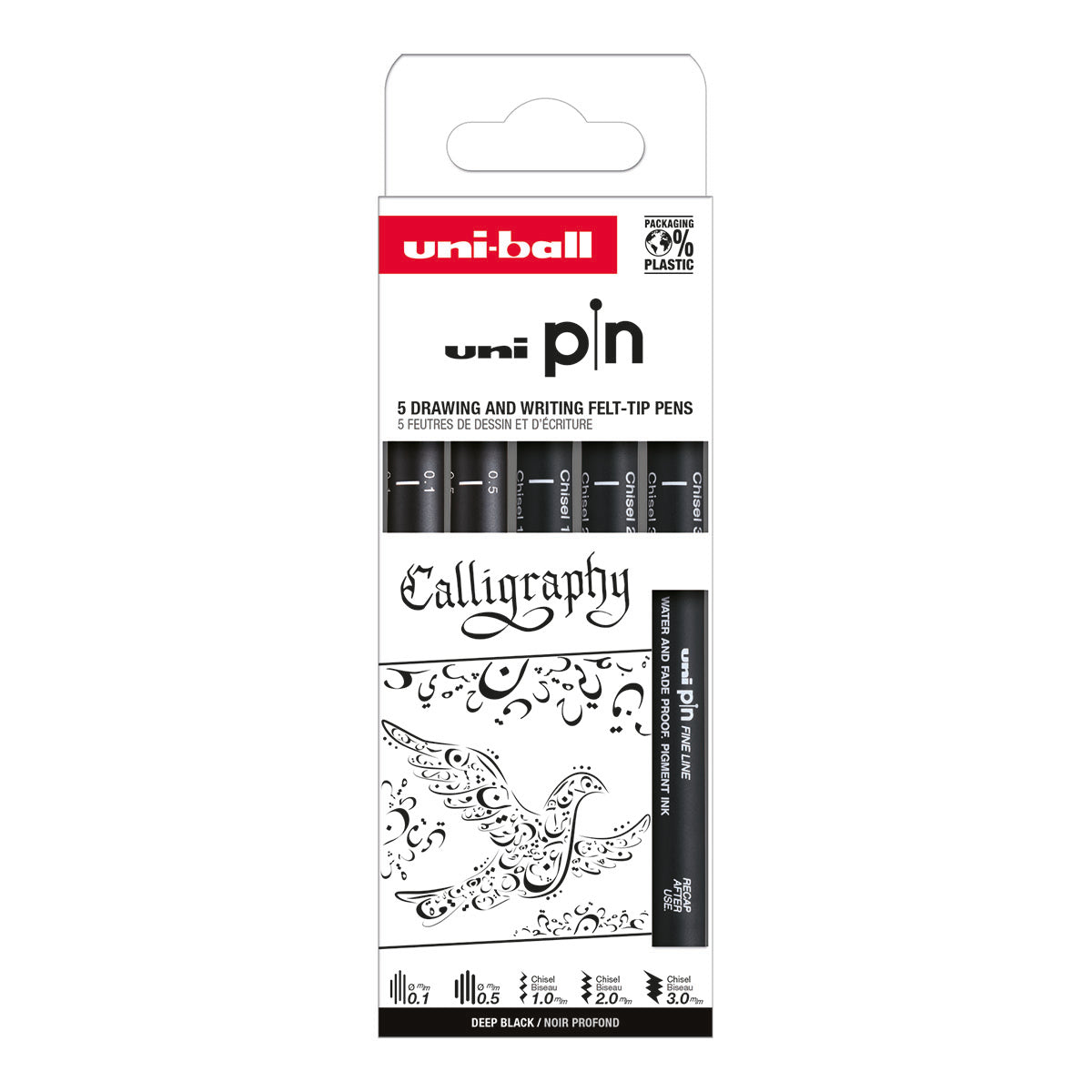 Uni Pin Fine Line Pens Calligraphy 5 Set - image 1