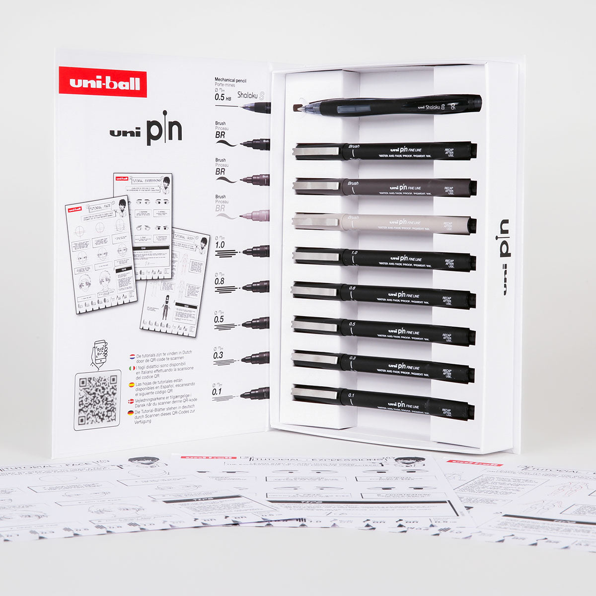 Uni Pin Fine Line Pens Manga Starter Case 9 Set - image 4