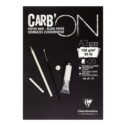 Clairefontaine Carb'ON Black Pad A3 120g 20 sheets