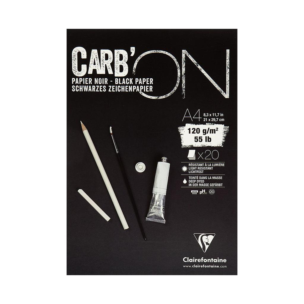 Clairefontaine Carb'ON Black Pad A4 120g 20 sheets