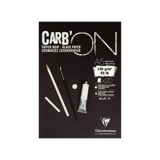 Clairefontaine Carb'ON Black Pad A5 120g 20 sheets