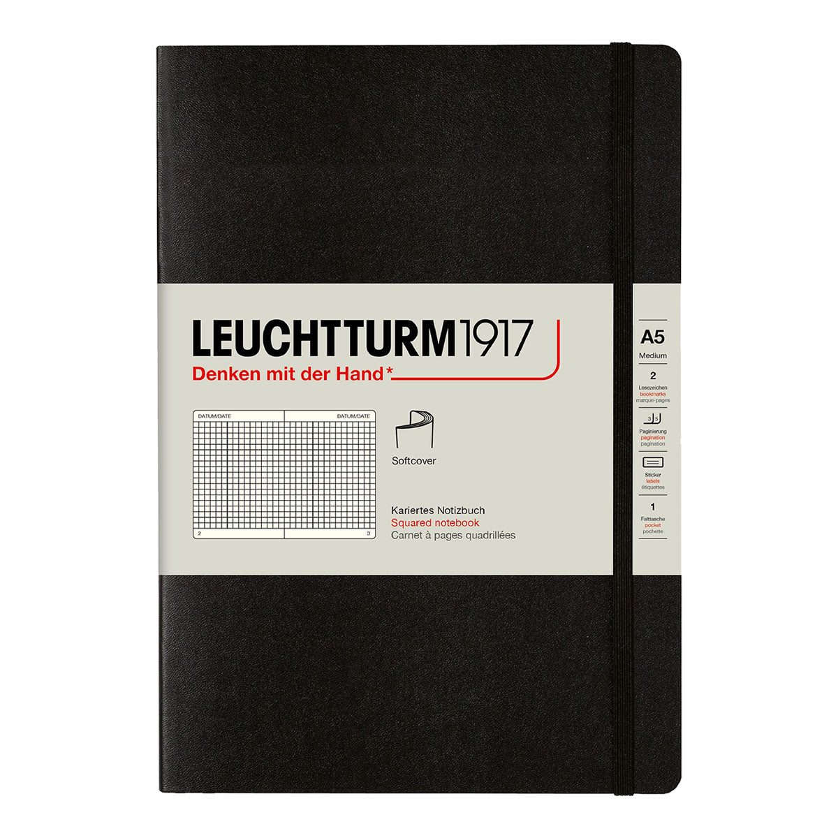 Leuchtturm1917 Notebook A5 Soft Cover, Squared