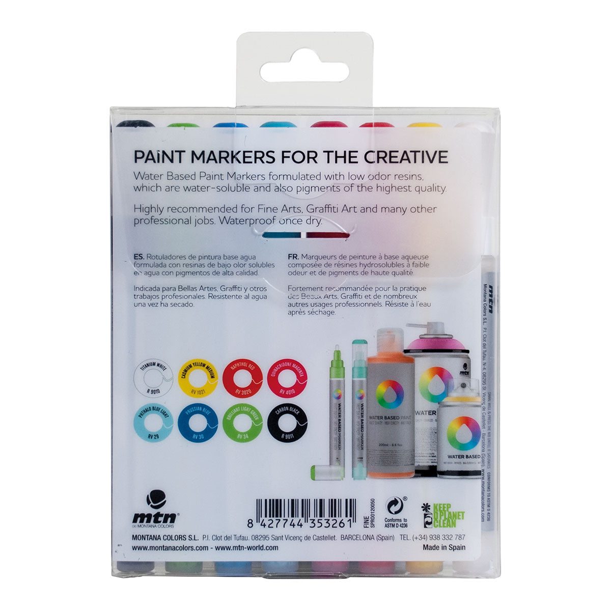 MTN Water Based Markers Fine 3 mm, 8 Set