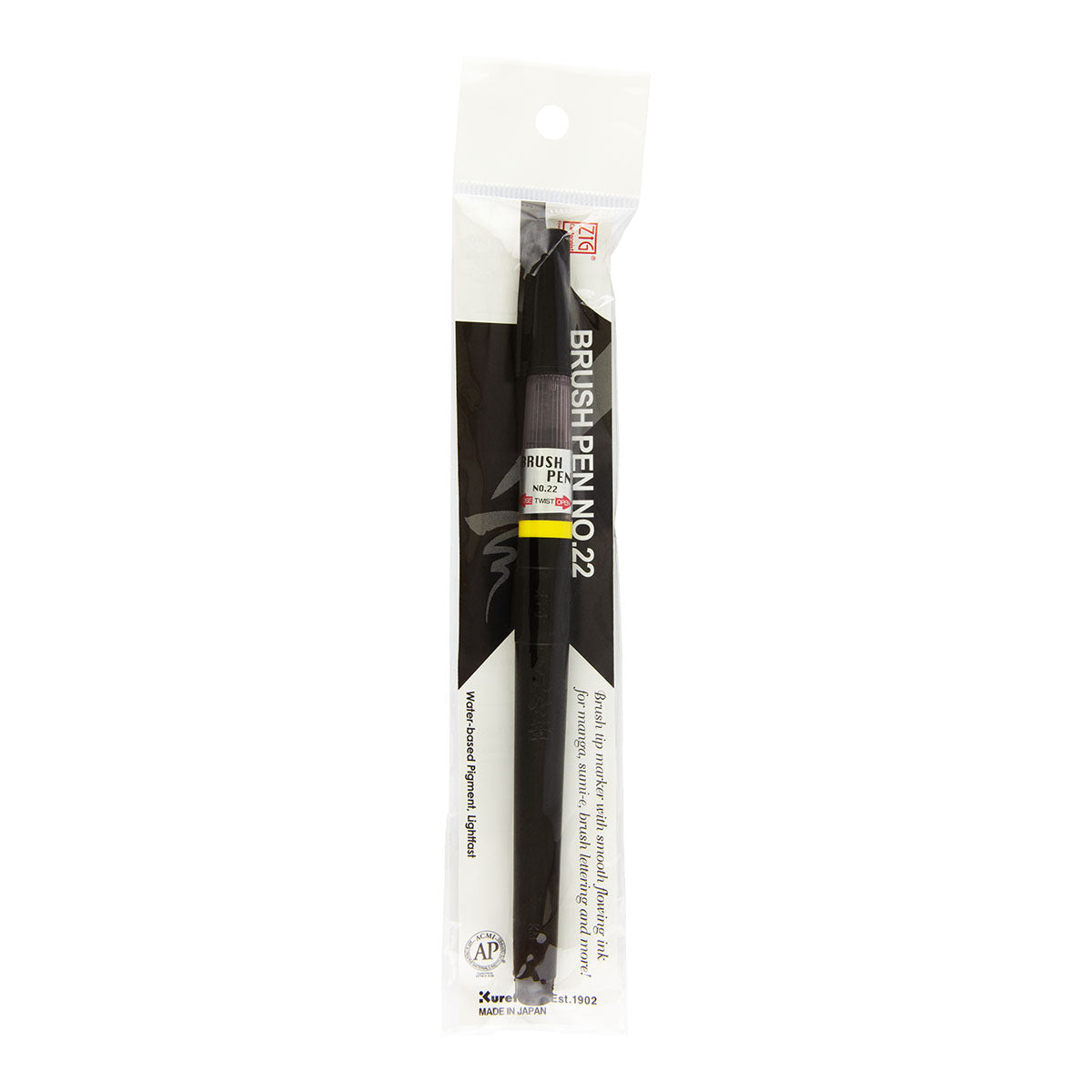 ZIG Kuretake Cartoonist Brush Pen No. 22 Black Medium