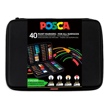 Uni Posca Markers Mixed 40 Set Suitcase - image 2