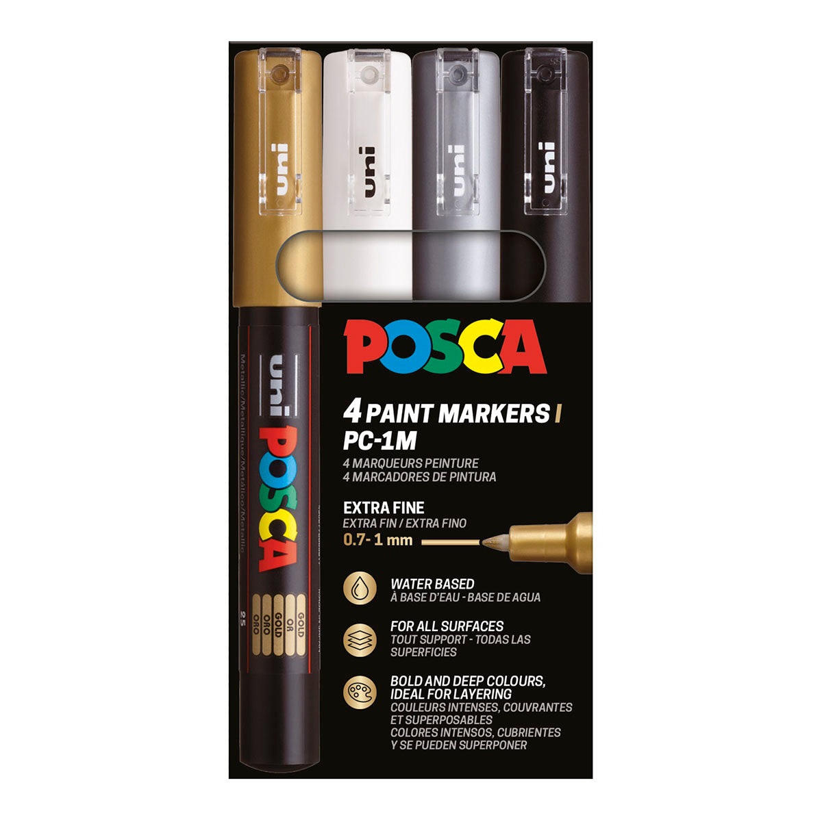 Uni Posca Markers PC-1M, 4 set Metallic - image 1